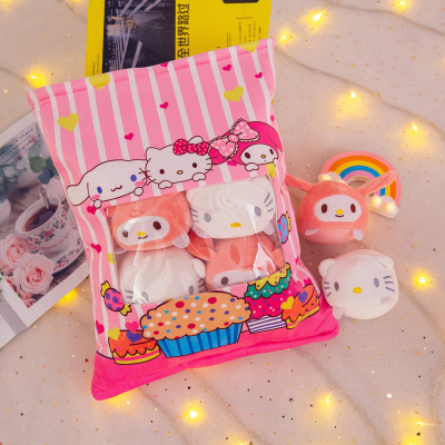 Hello Kitty Series Japanese Creative Pudding Plush  Snack Pillow Cushion Toys